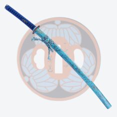 Nova Anime Style Blue Leaf Motif Battle Ready Katana Sword